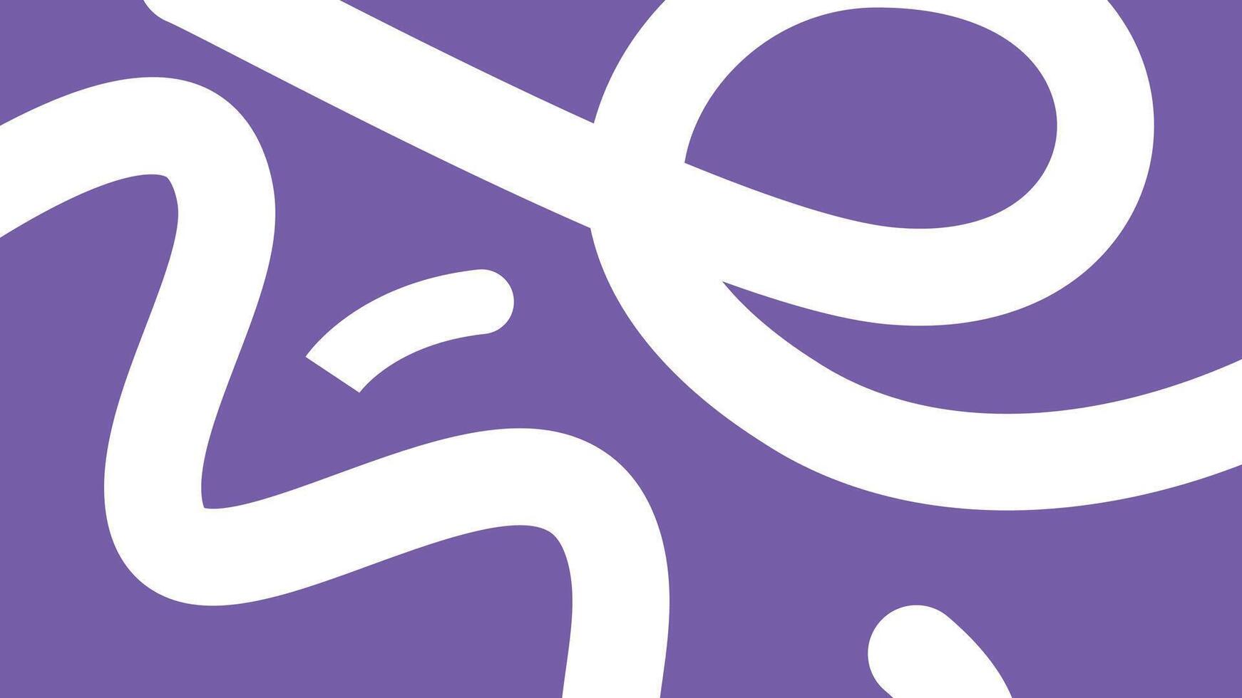 White Curved Artistic Lines on Purple Background vector