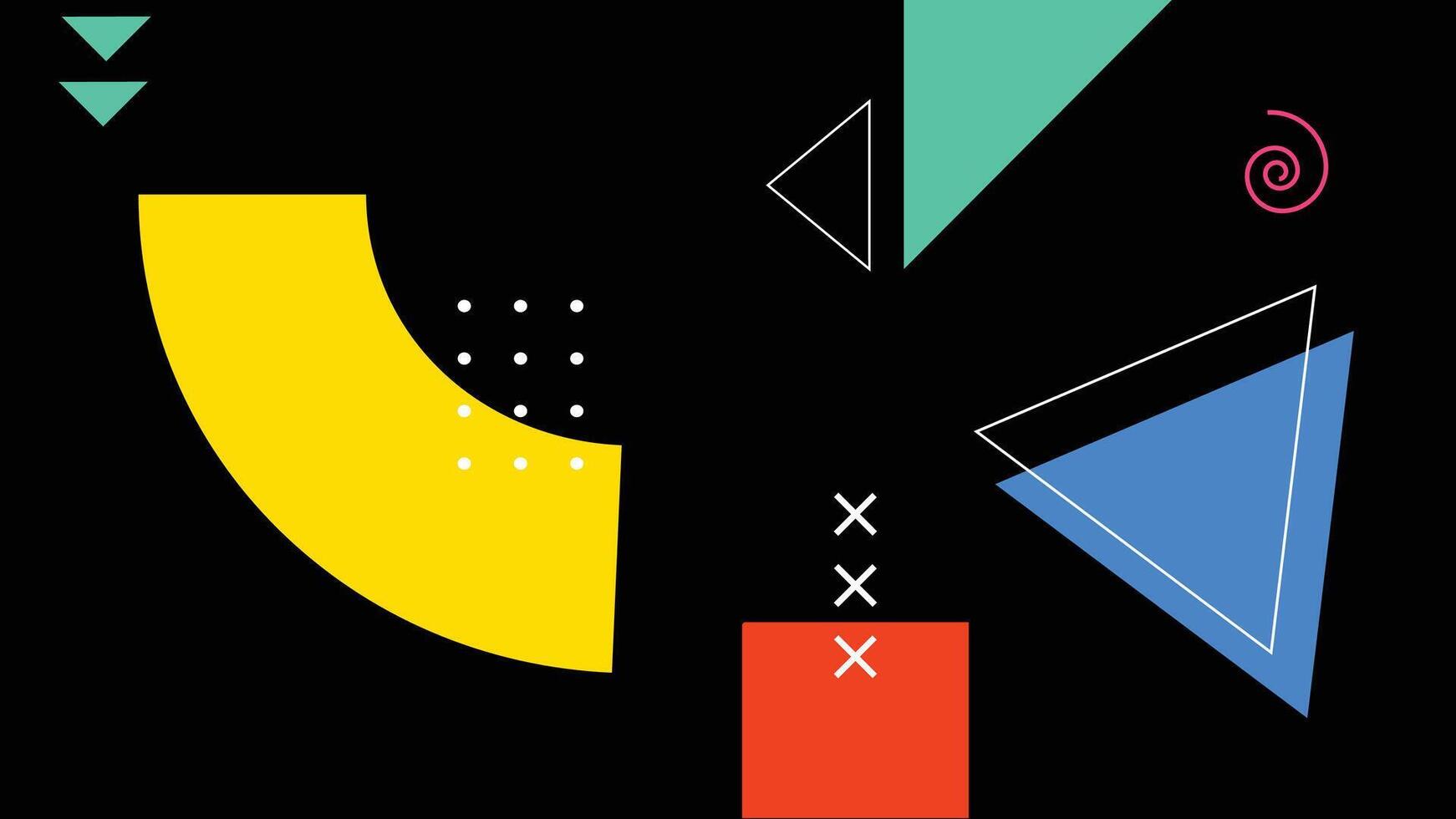 Colorful Triangles and Arcs Background vector