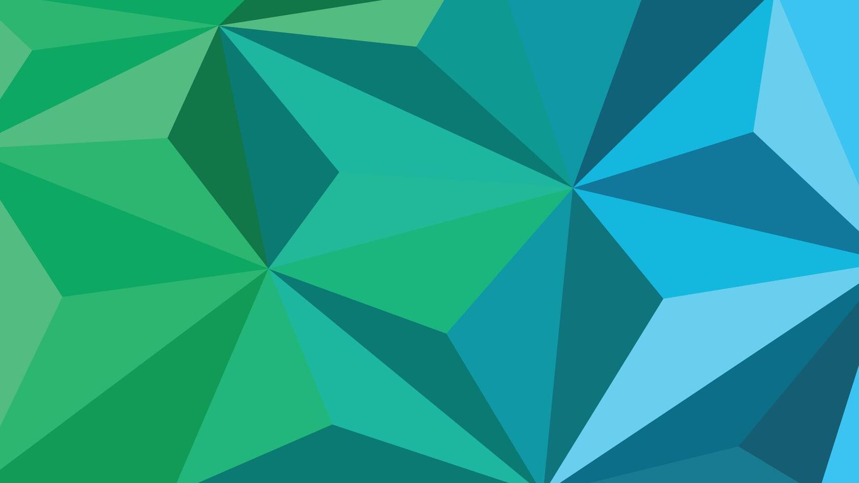 Green to Cyan Polygonal Background vector