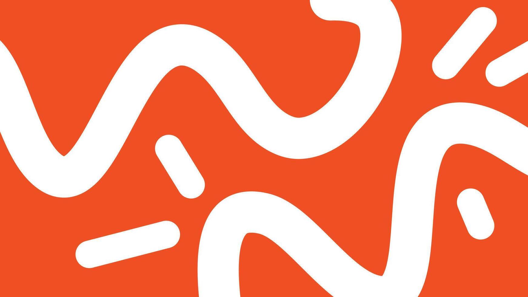 White Curved Motion Lines on Bright Orange vector