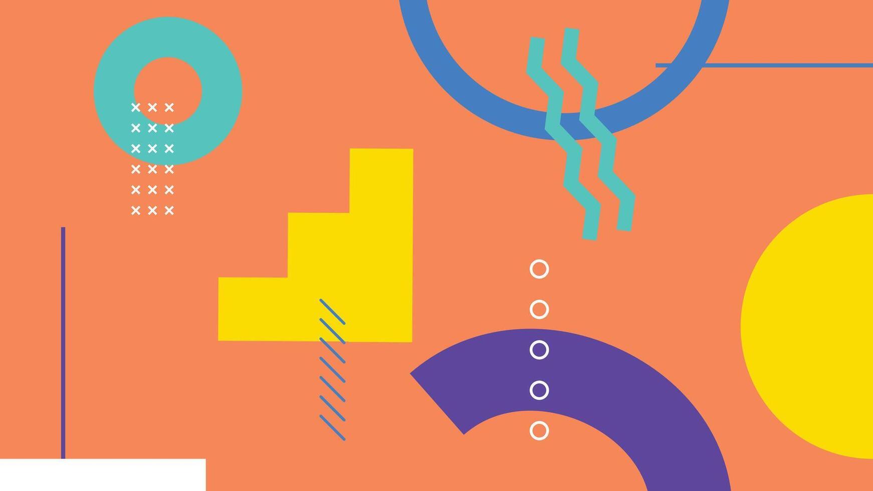 Colorful Abstract Layout on Orange Background vector