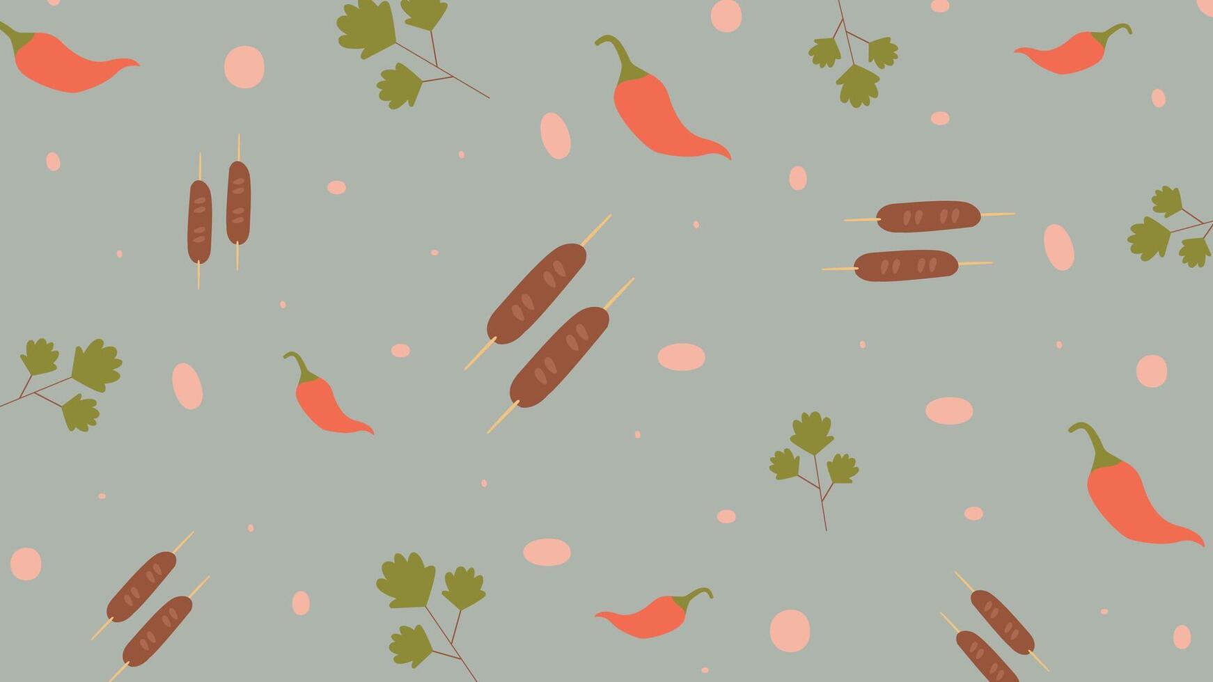 Fresh Grill Skewers Background vector