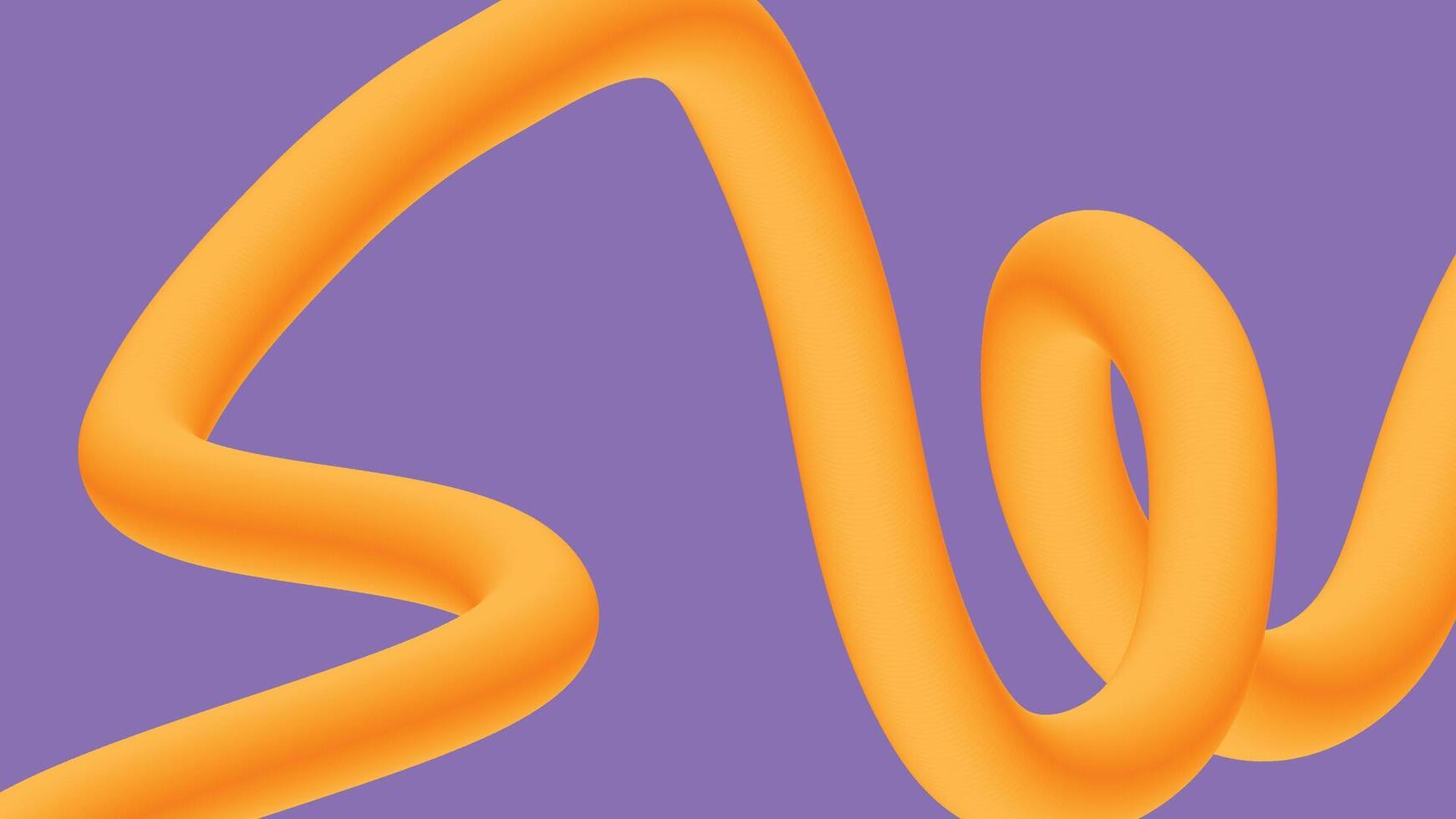 Swirling Orange Tube on Violet Background vector