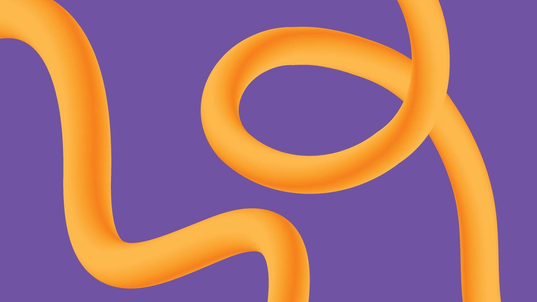 Smooth Orange Ribbon on Rich Purple Background vector