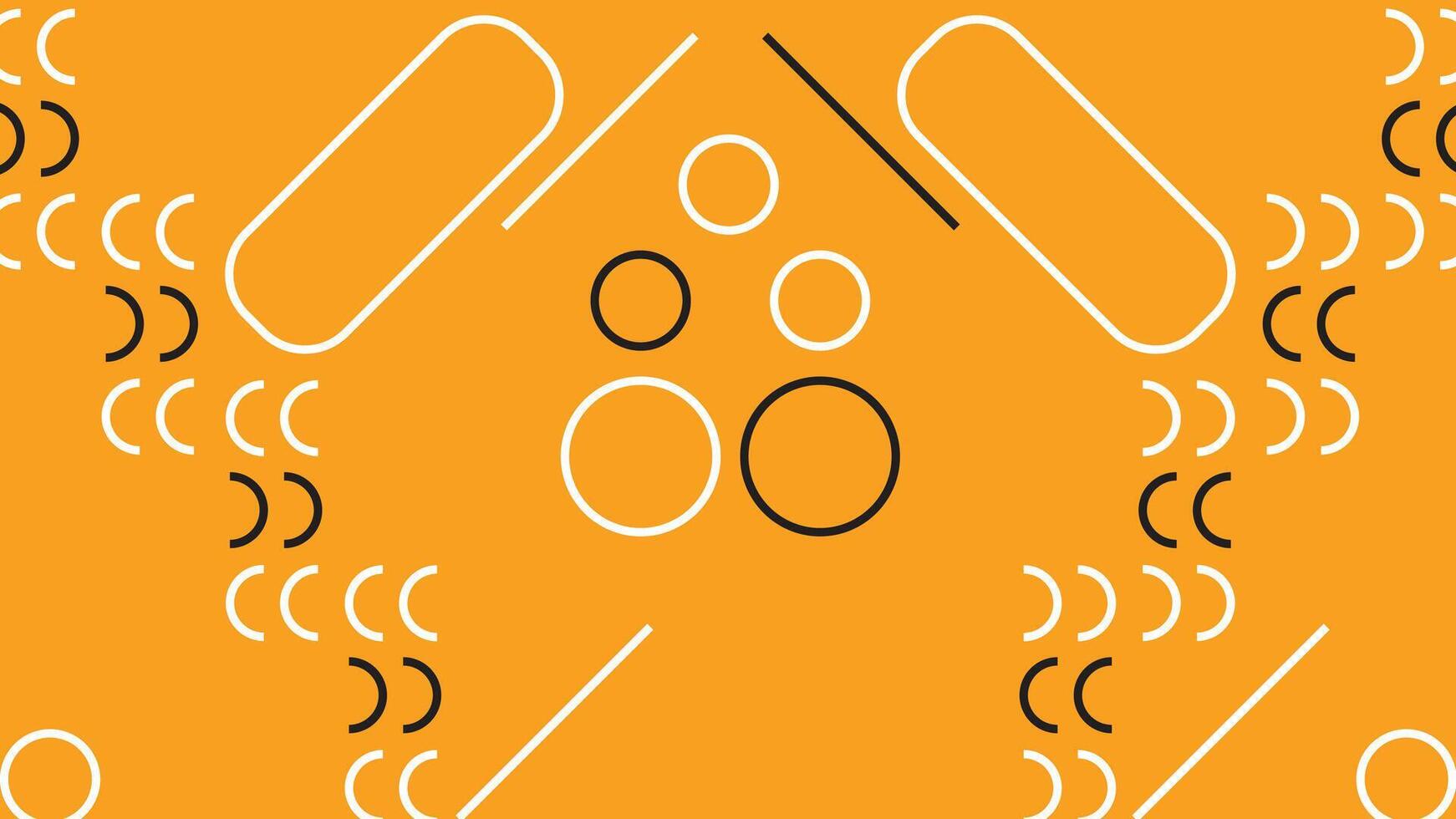 Symmetrical Abstract Composition Orange with Line vector