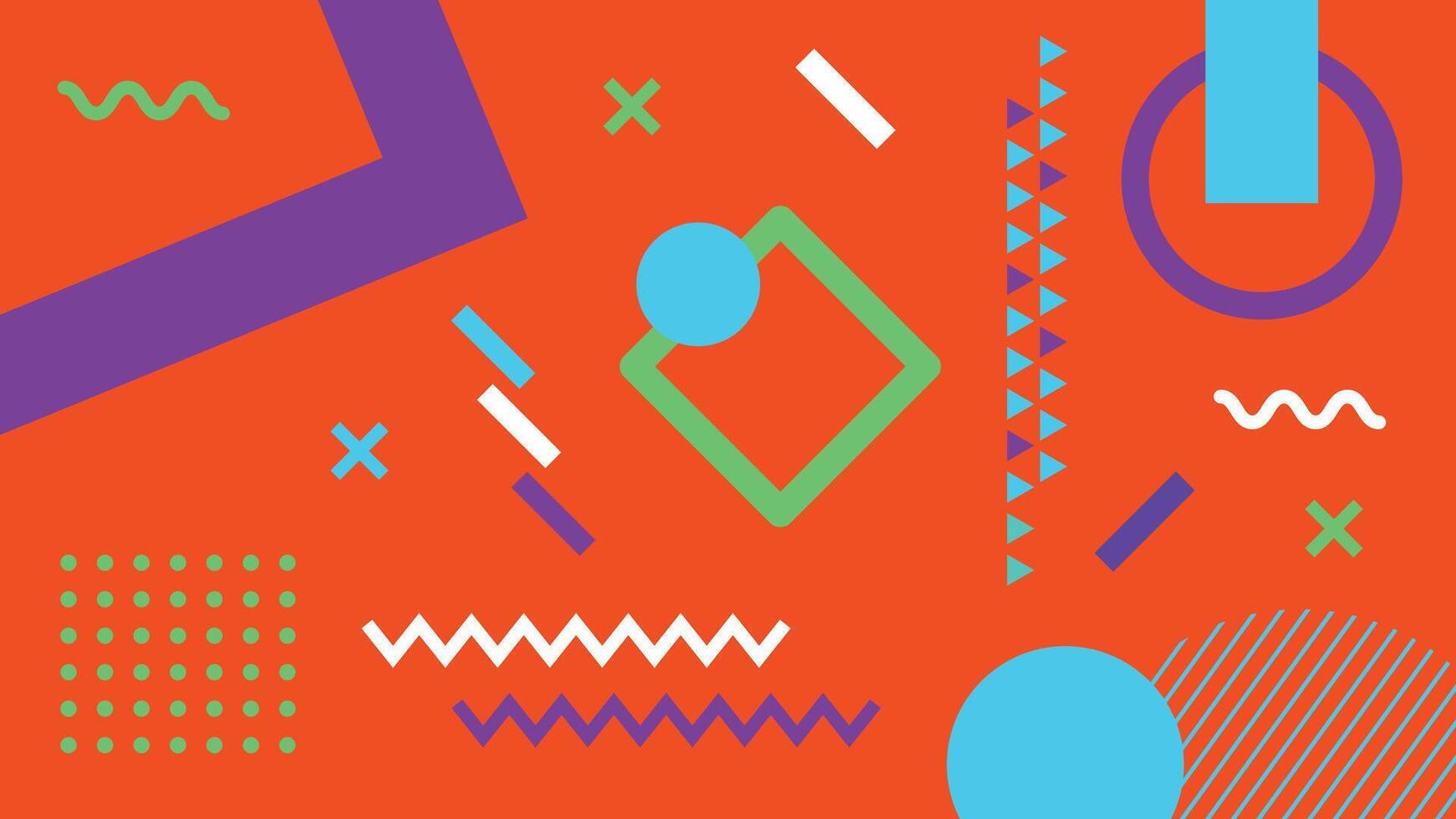 Playful Shapes on Orange Background vector