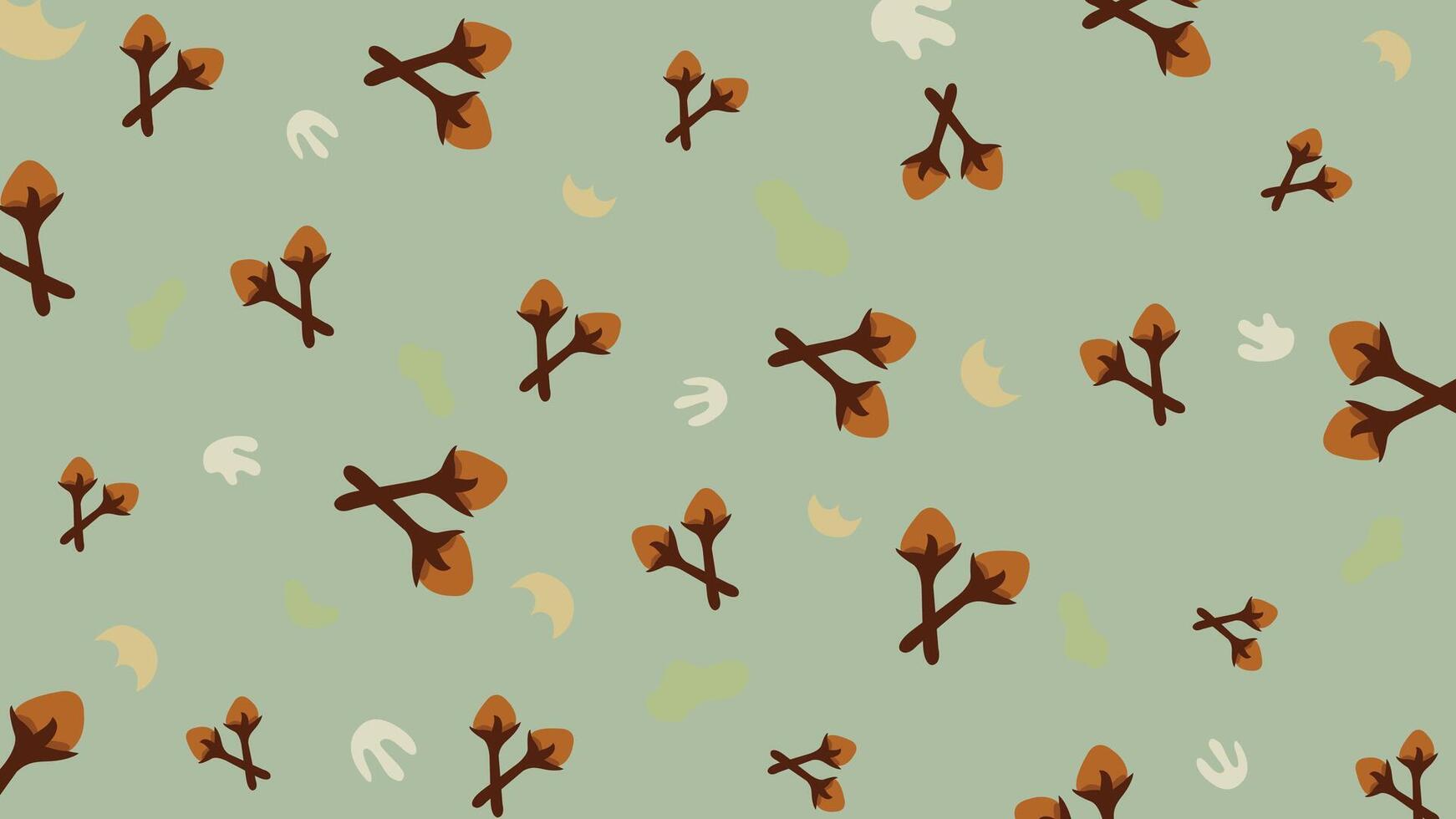 Red Peppers and Abstract Marks on Brown Background vector