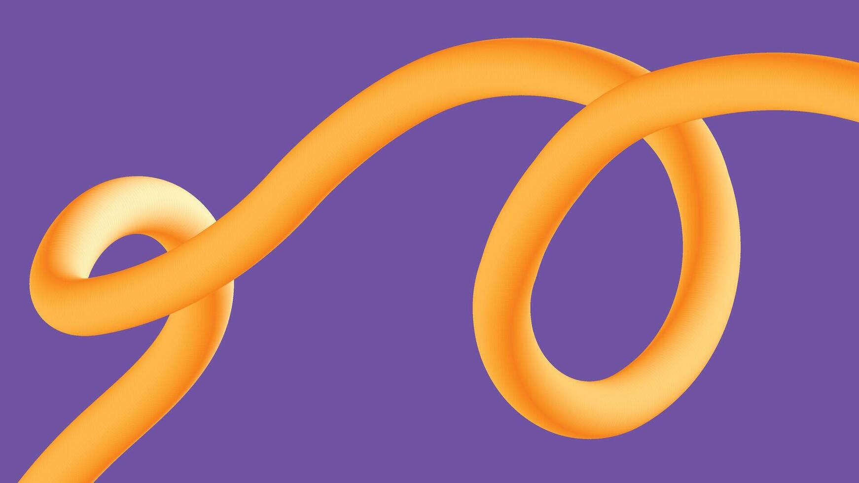 Wavy Orange Ribbon on Vivid Purple Background vector