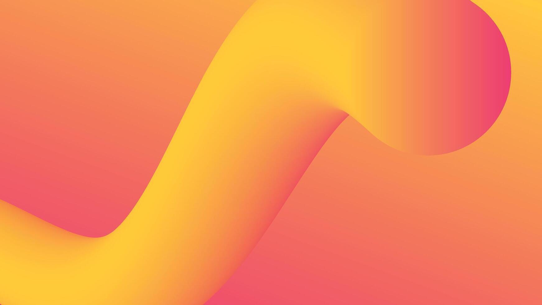 Curved Yellow Shape on Pink Background vector