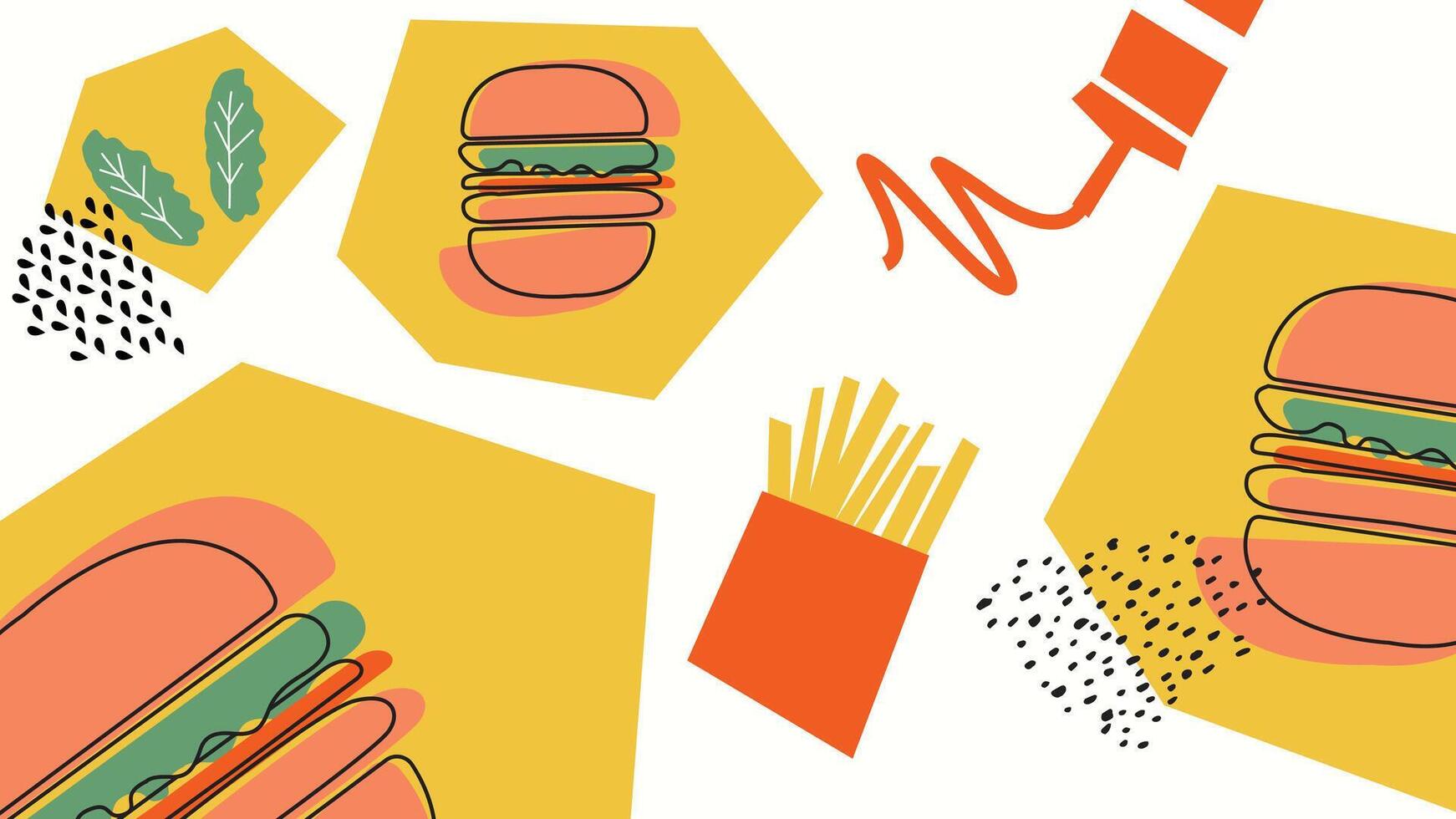 Classic Burger and Fries vector