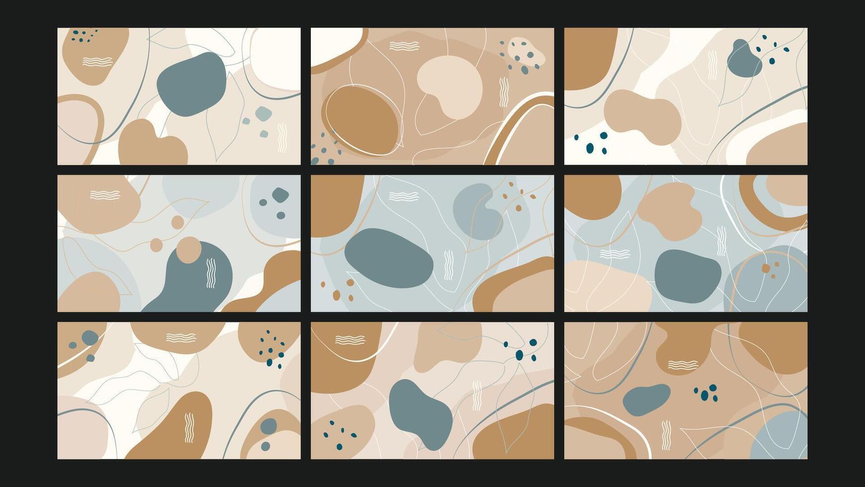 Nature Inspired Organic Shape Background Set vector