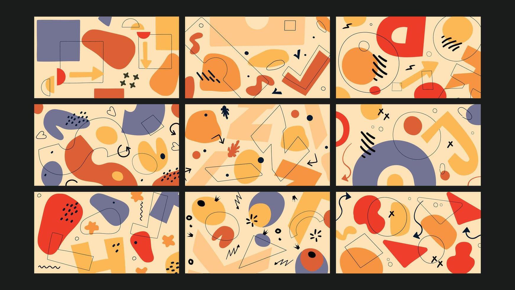 Creative Colorful Digital Design Set vector