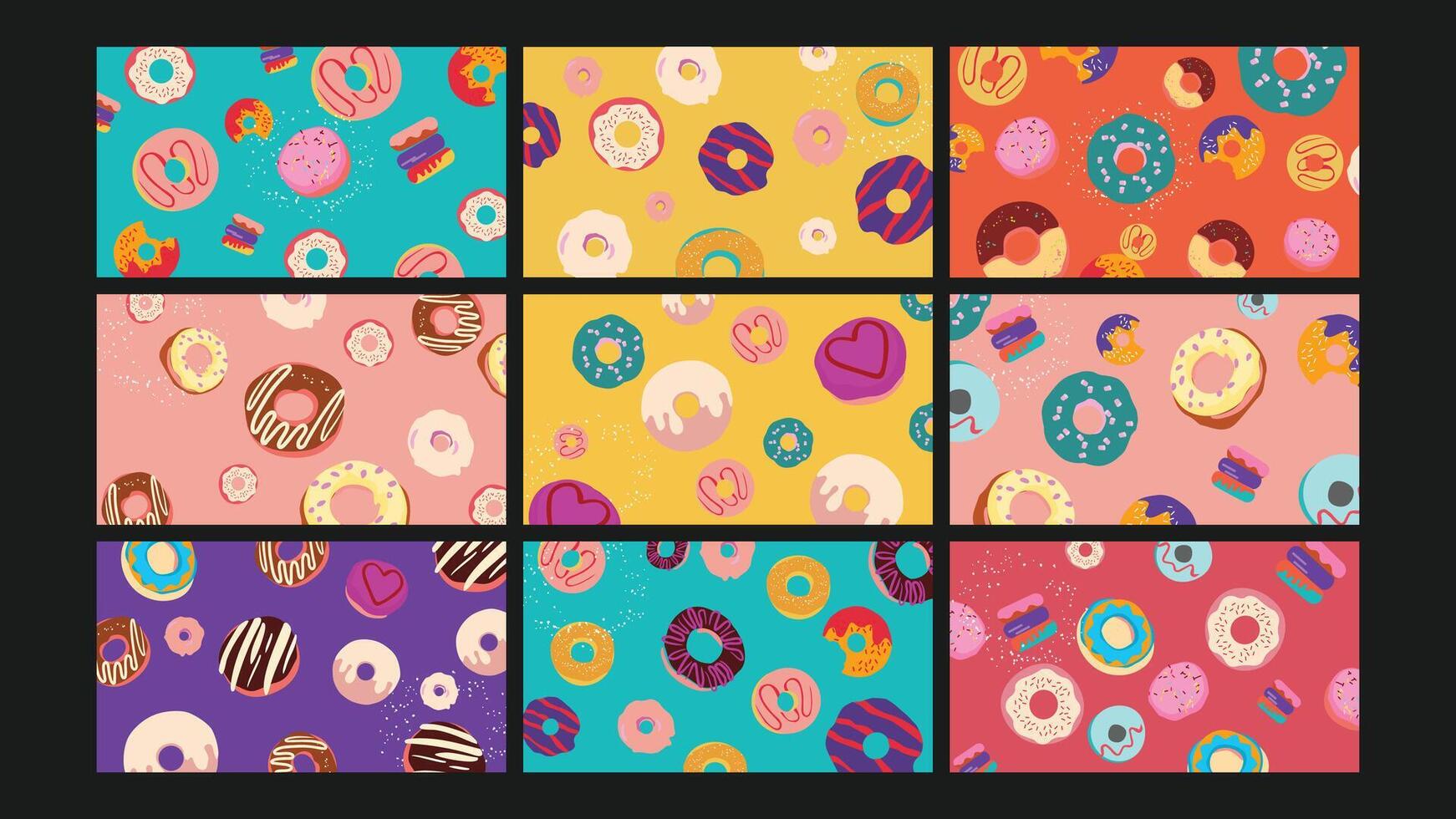 Donut Illustration Collection Set vector