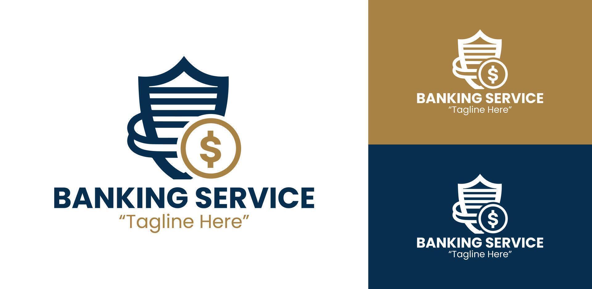 Creative Shield and Dollar Logo for Banking Services with Professional Branding Design vector