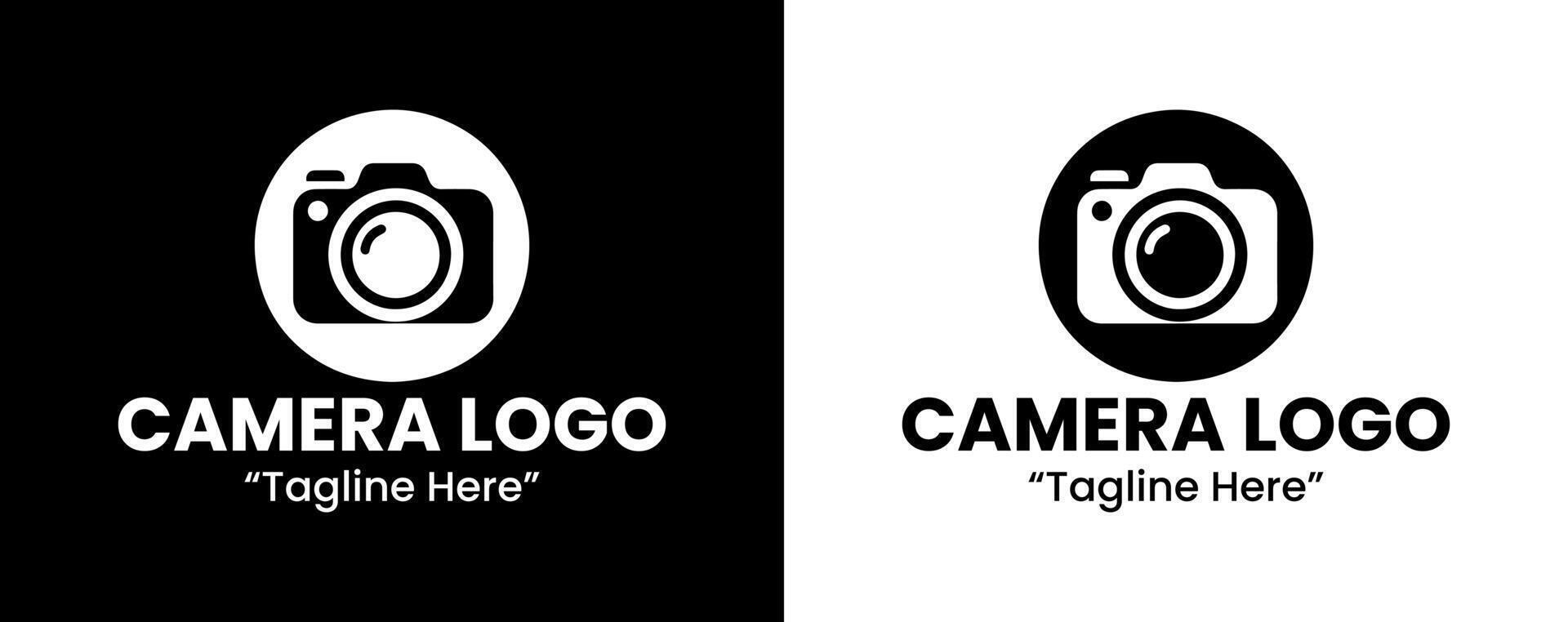 Minimalist Camera Logo Design in Black and White with Elegant Icon vector