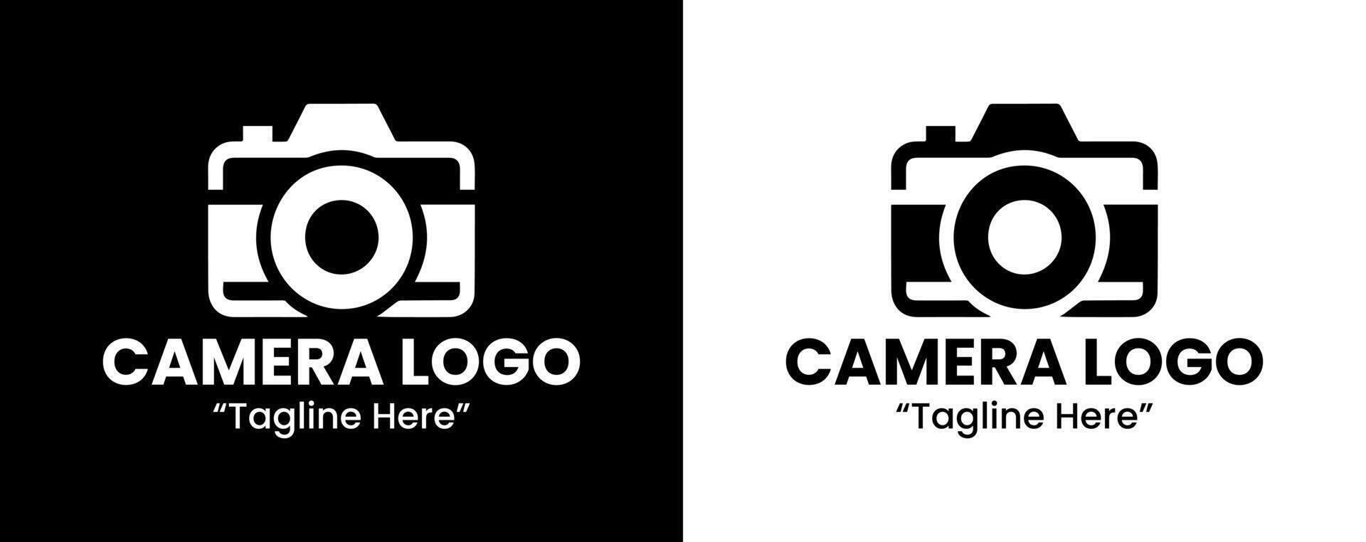 Elegant Black and White Camera Logo with Lens and Circular Design vector