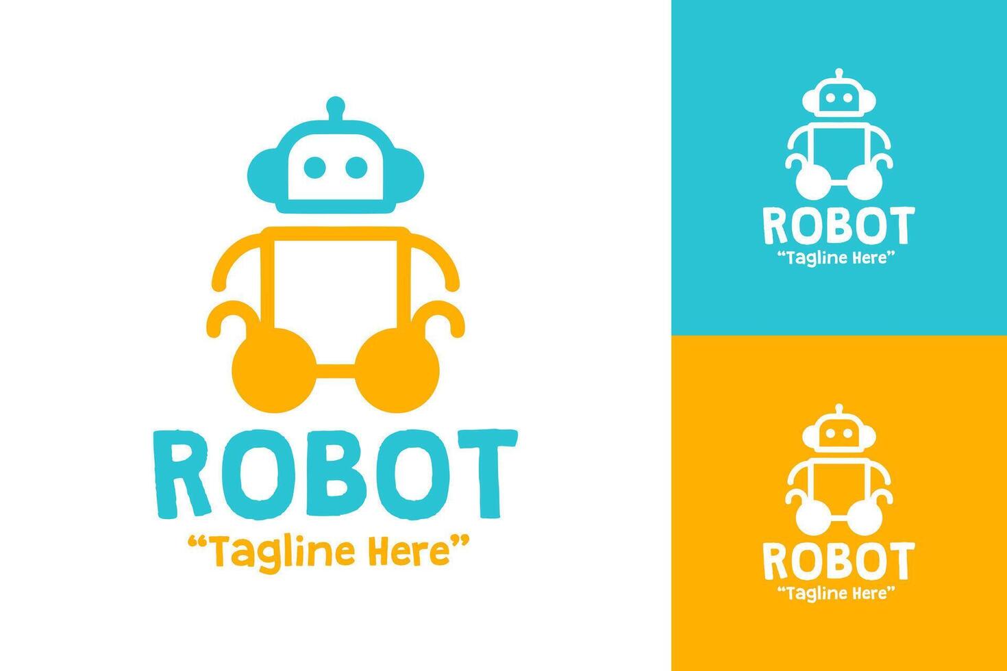Modern and Cute Robot Logo Design for Children's Toy Store vector