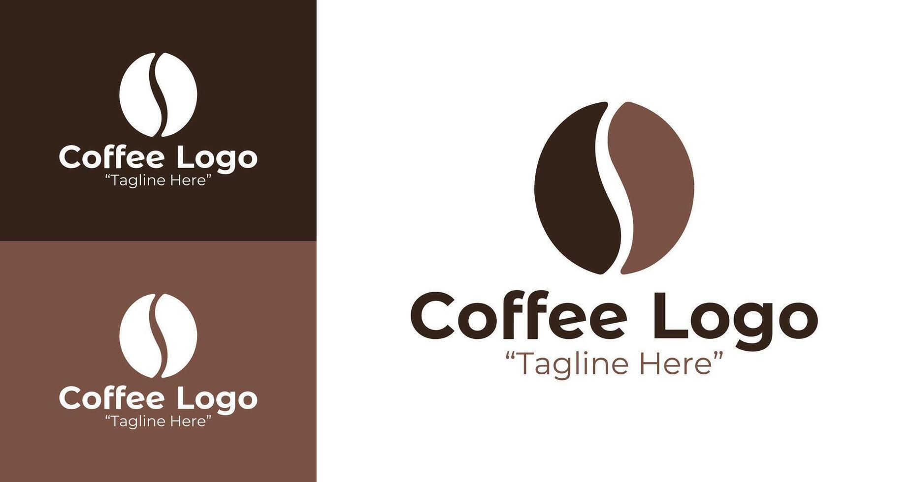 Minimalist Coffee Bean Logo Designs for Businesses and Cafes vector