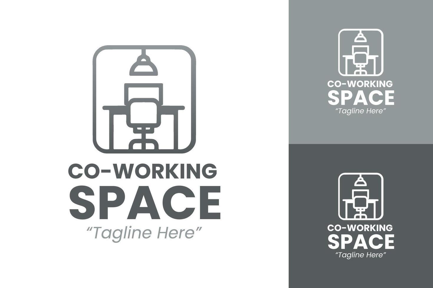 Minimalist Co-Working Space Logos for Flexible Office Branding vector
