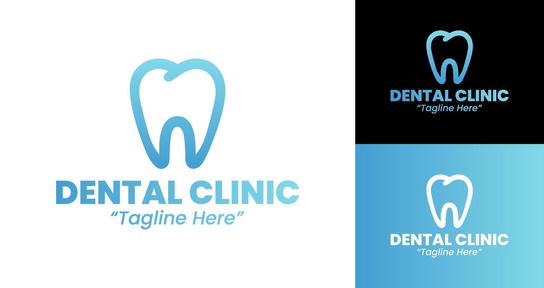 Modern Dental Clinic Logo with a Fresh Blue Gradient Design vector