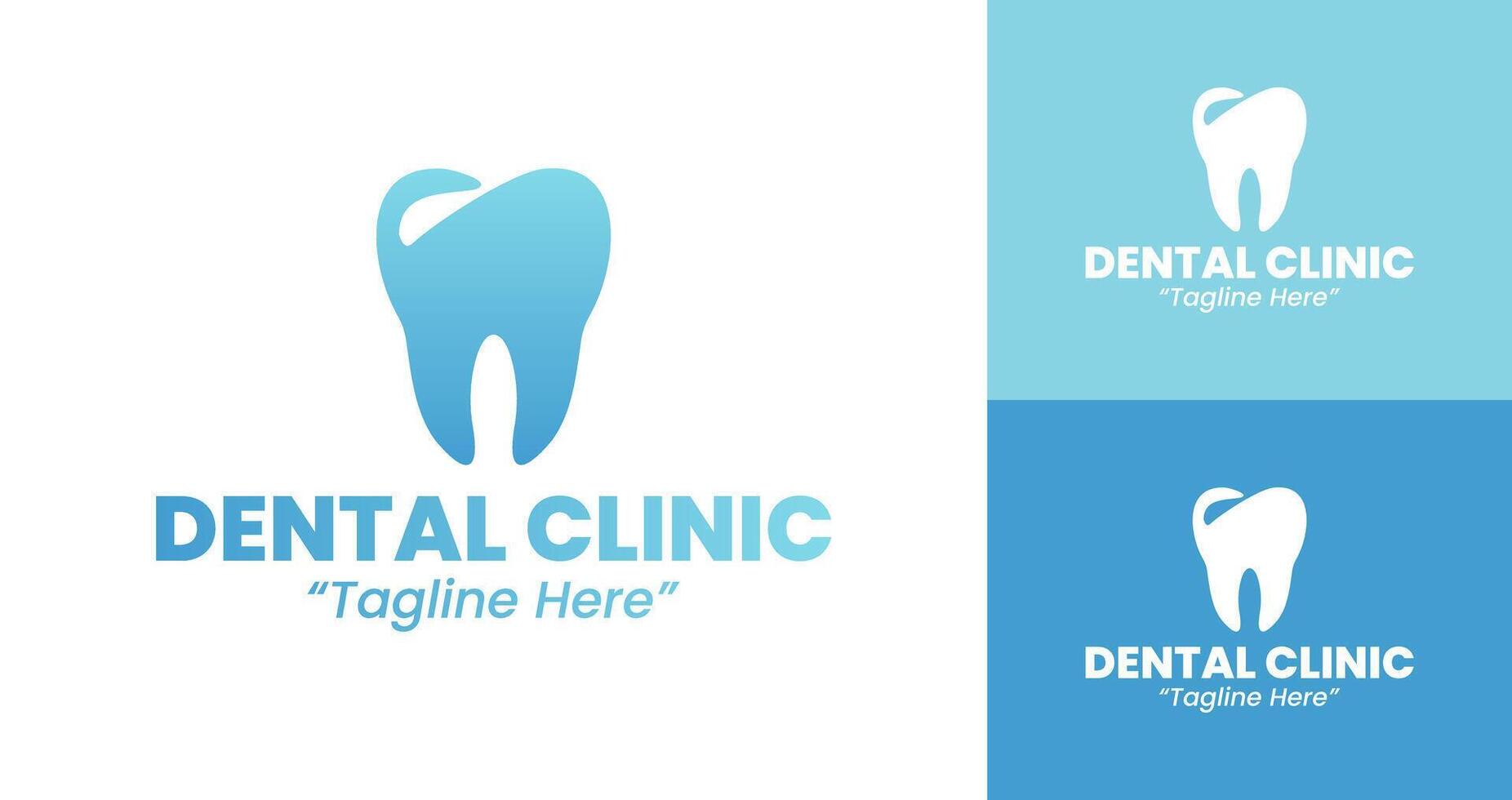 Blue and White Gradient Logo Design for Dental Clinics vector