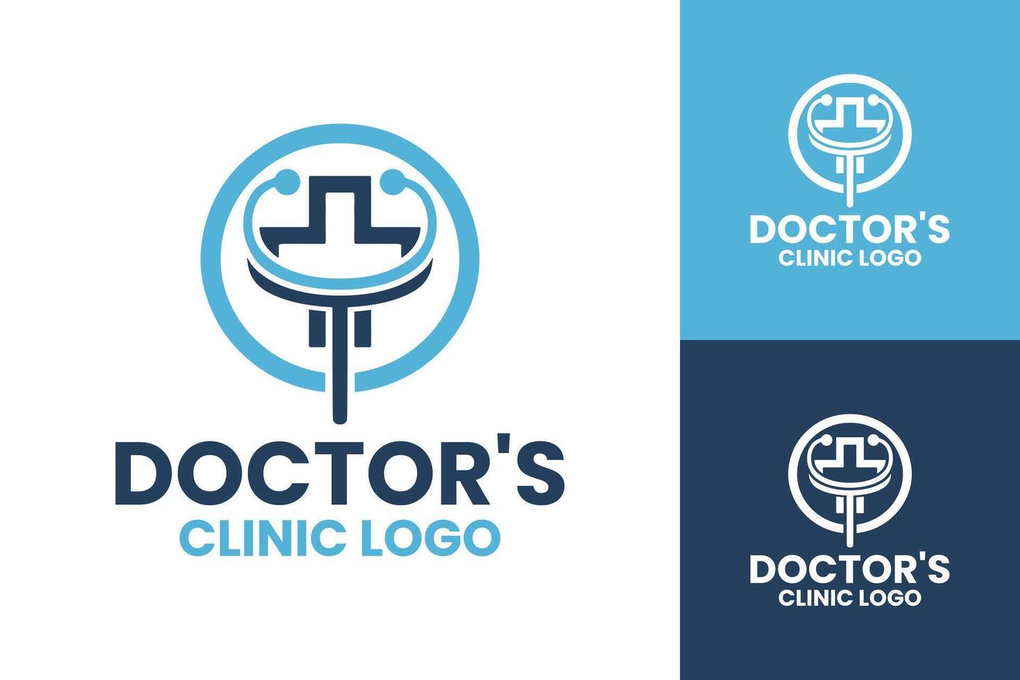 Minimalist Doctor Logos with Stethoscope Design for Healthcare Branding vector