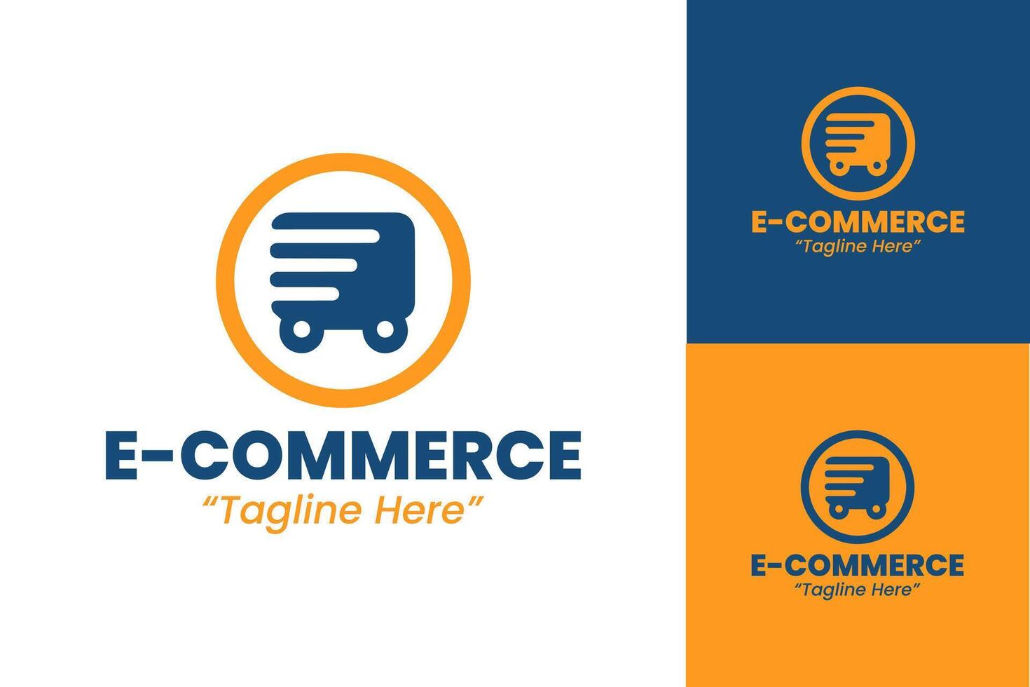 Modern E-Commerce Logo Designs with Shopping Cart Icon vector