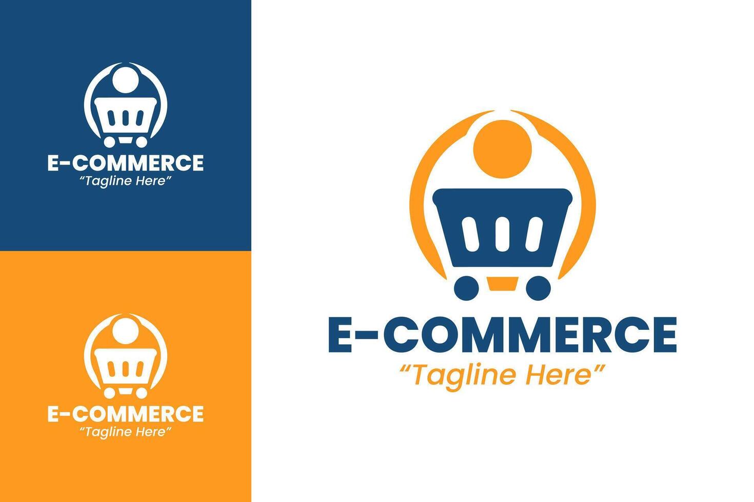 Minimalist E-Commerce Logo Designs for Digital Retail vector