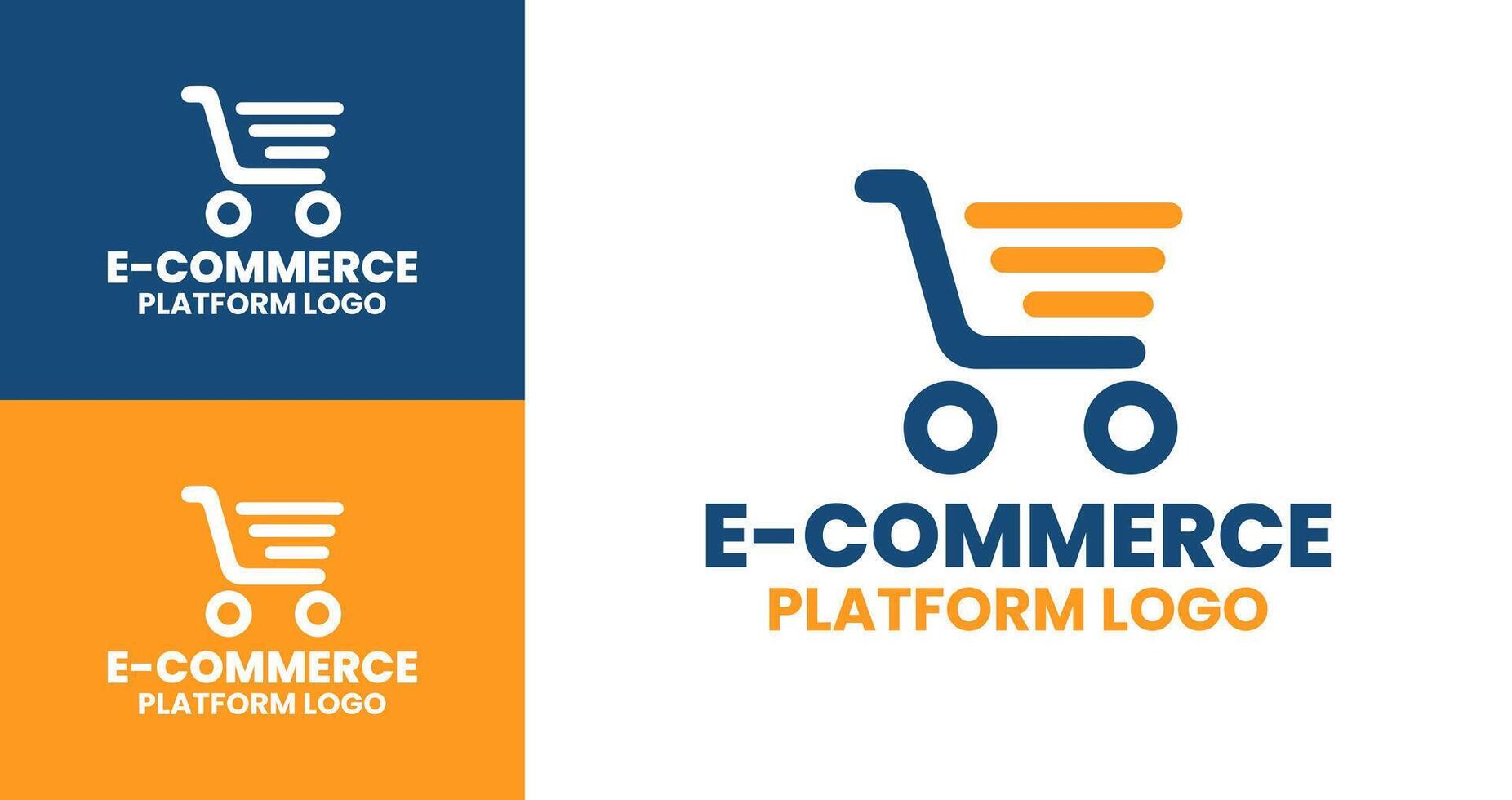 Minimalist Shopping Cart Logo Design for E-commerce Brand vector