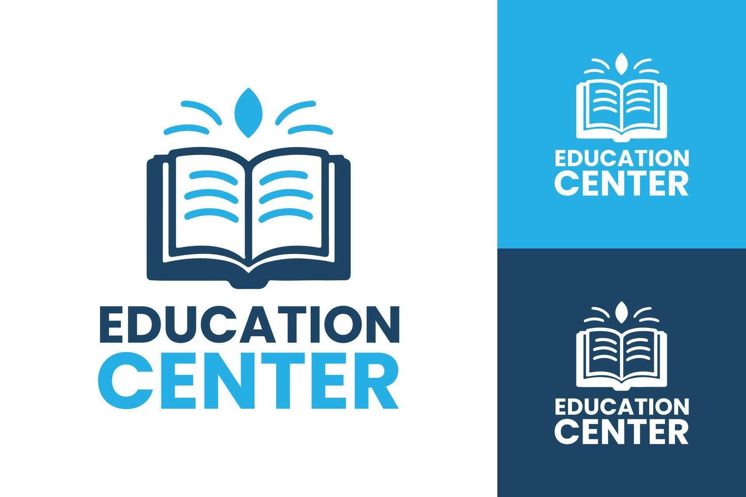Modern Education Center Logo with Book and Building Icon for School or Learning Institute vector