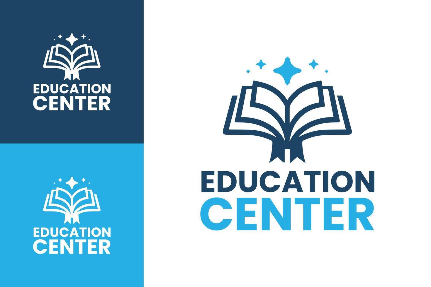 Minimalist Education Logo with Open Book and Light Bulb for Learning Institutions vector