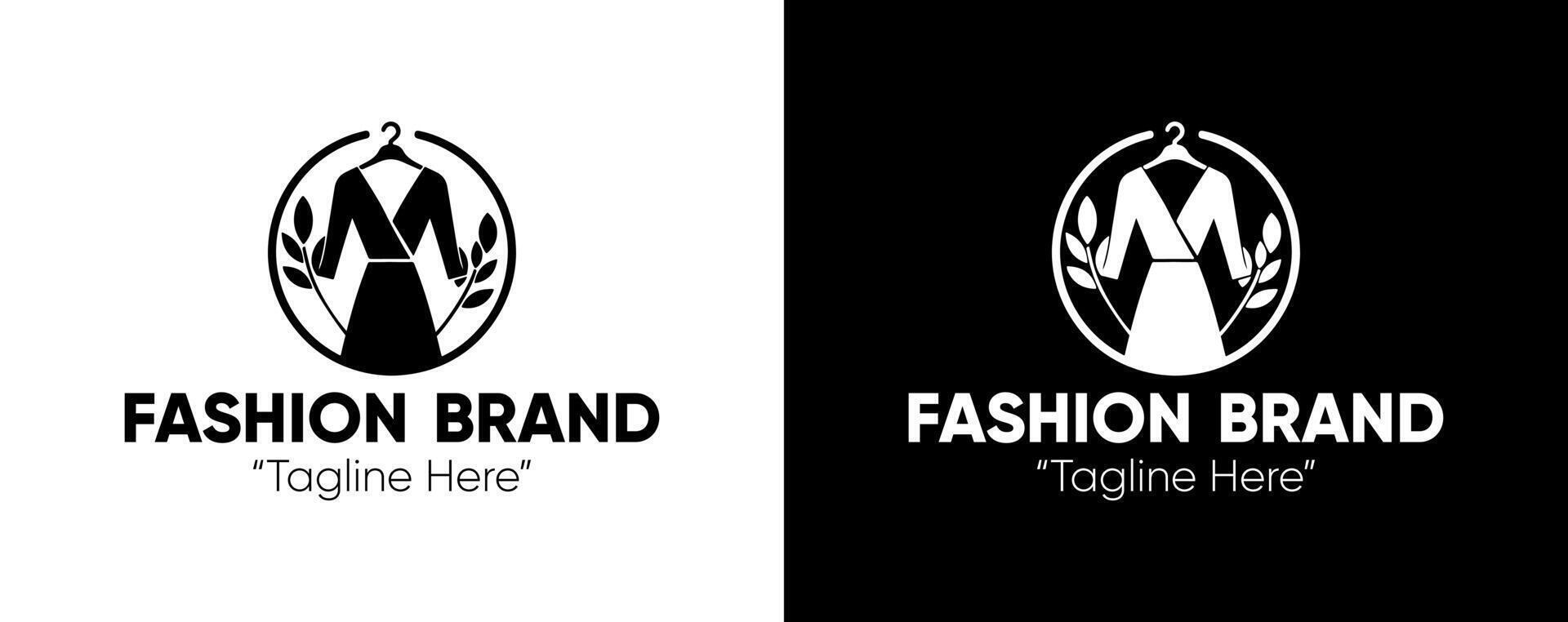 Elegant Fashion Brand Logo with Custom Suit and Hanger Design vector