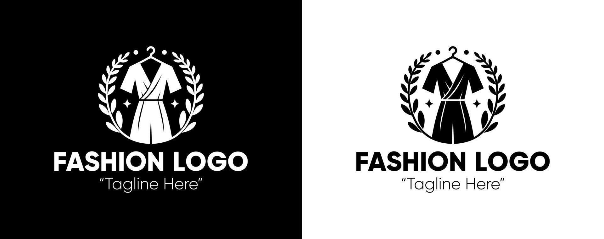 Creative Fashion Brand Logo with Coat Hanger and Stylish Design for Clothing Line vector