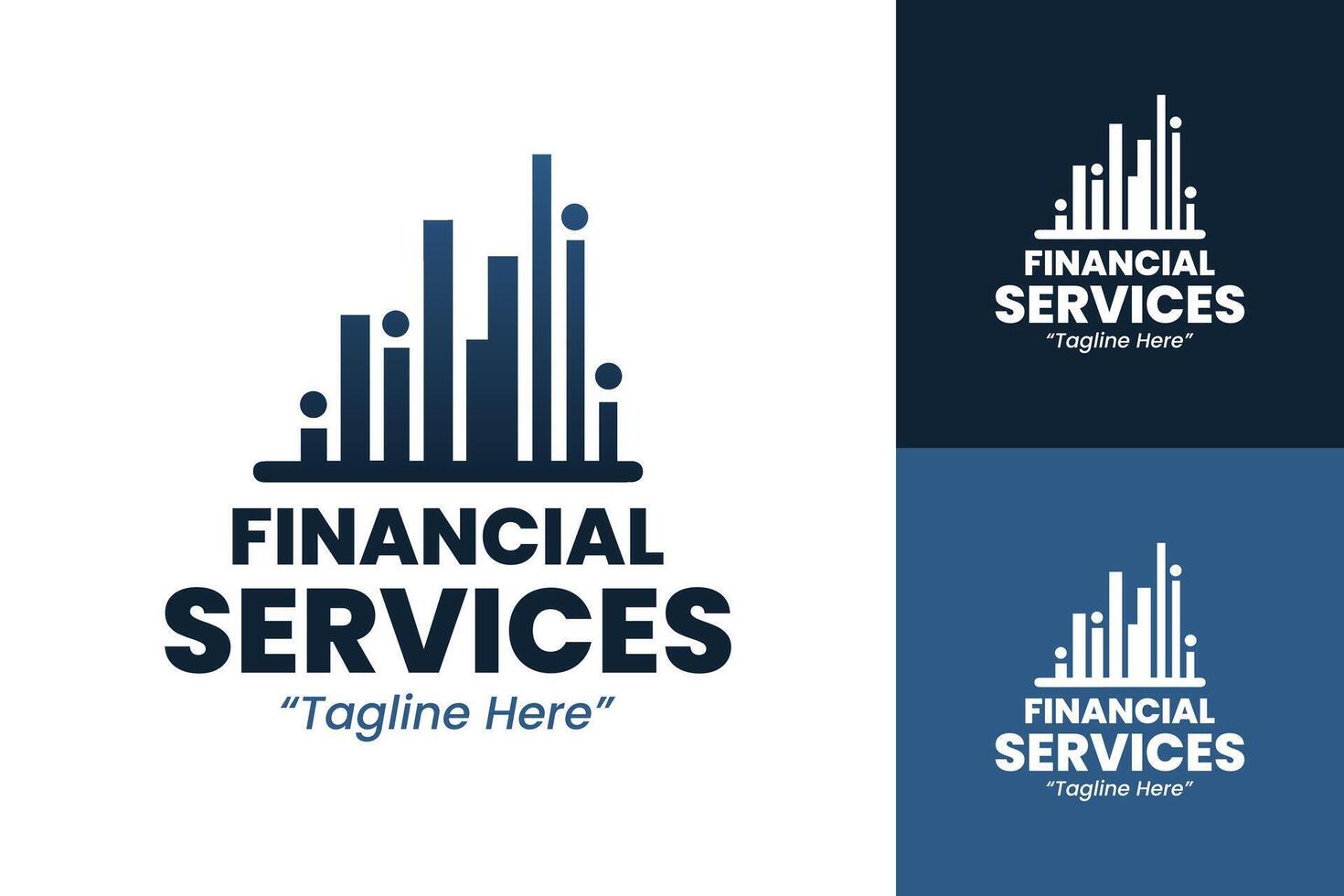 Modern Financial Services Logo Design with Market Trends and Business Growth Focus vector