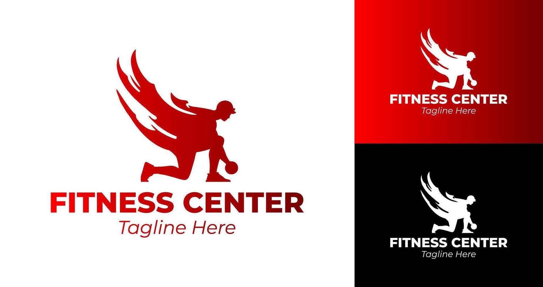 Dynamic Fitness Center Logos for Strength Training and Athlete Branding vector