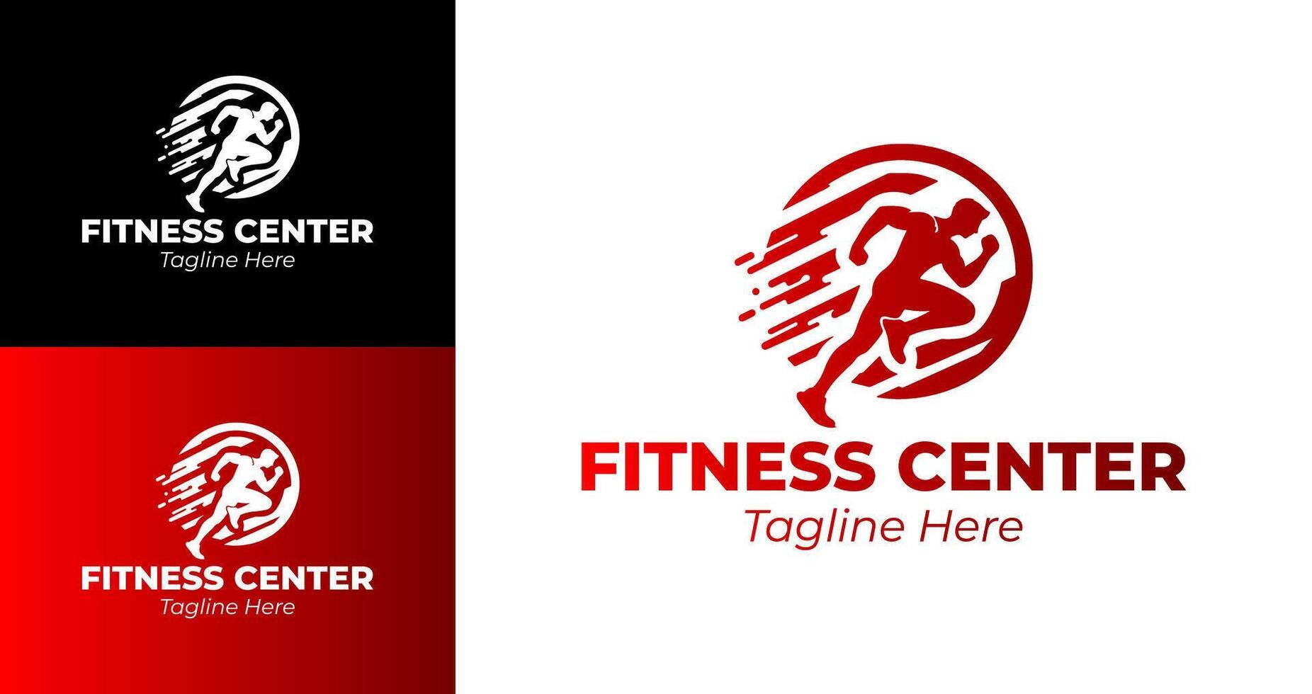Energetic Fitness Logos with Motion and Speed for Gym and Training Centers vector