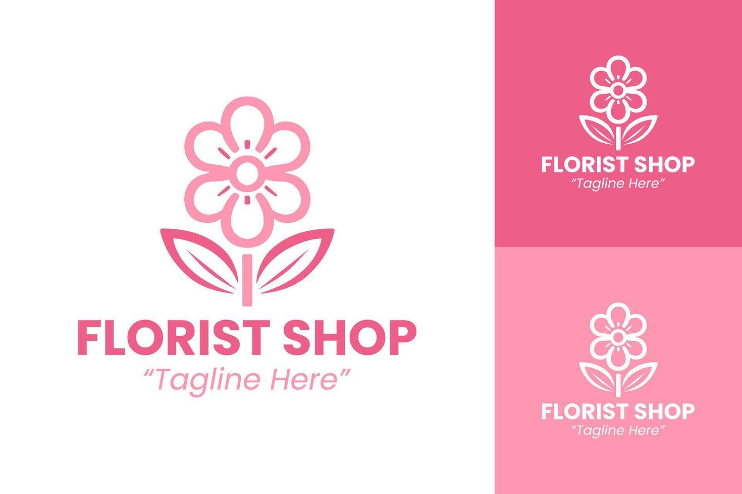 Bright and Modern Florist Shop Logos with Beautiful Flower Icons vector