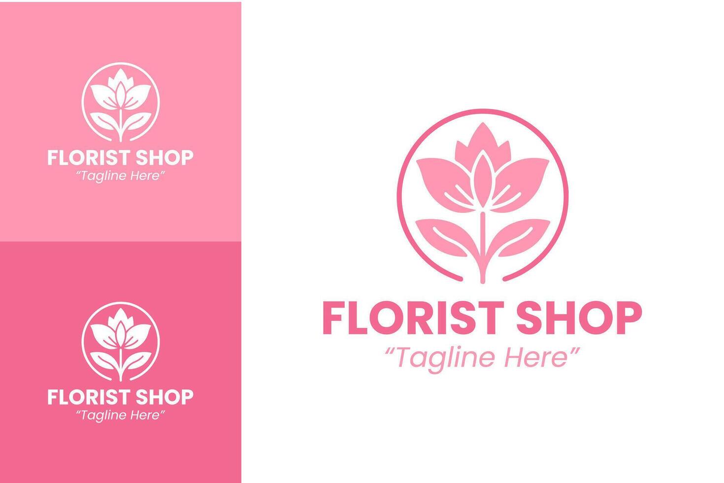 Floral Shop Branding Logos with Creative and Elegant Flower Designs vector