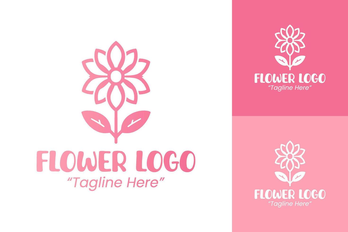 Clean Pink Blossom Logo with Bold Petal Form for Feminine Wellness and Skincare Product Brands vector