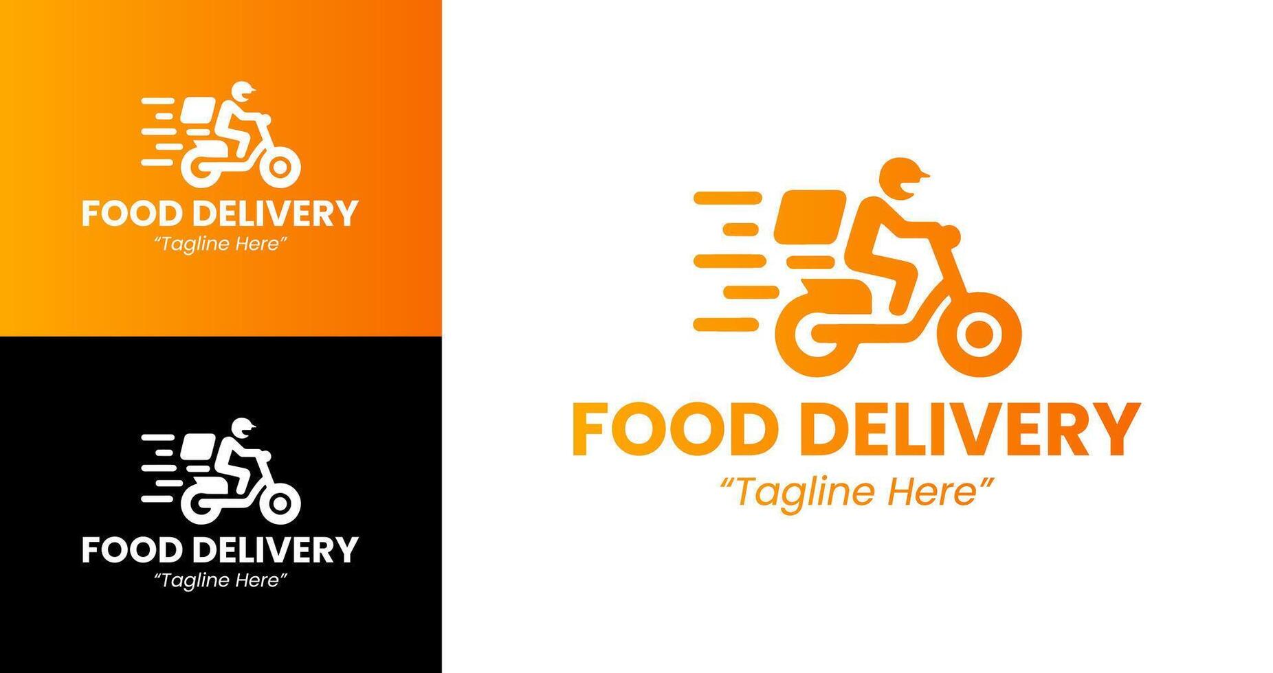 Modern Orange Delivery Driver Logo for Online Food Platform and Mobile Apps vector