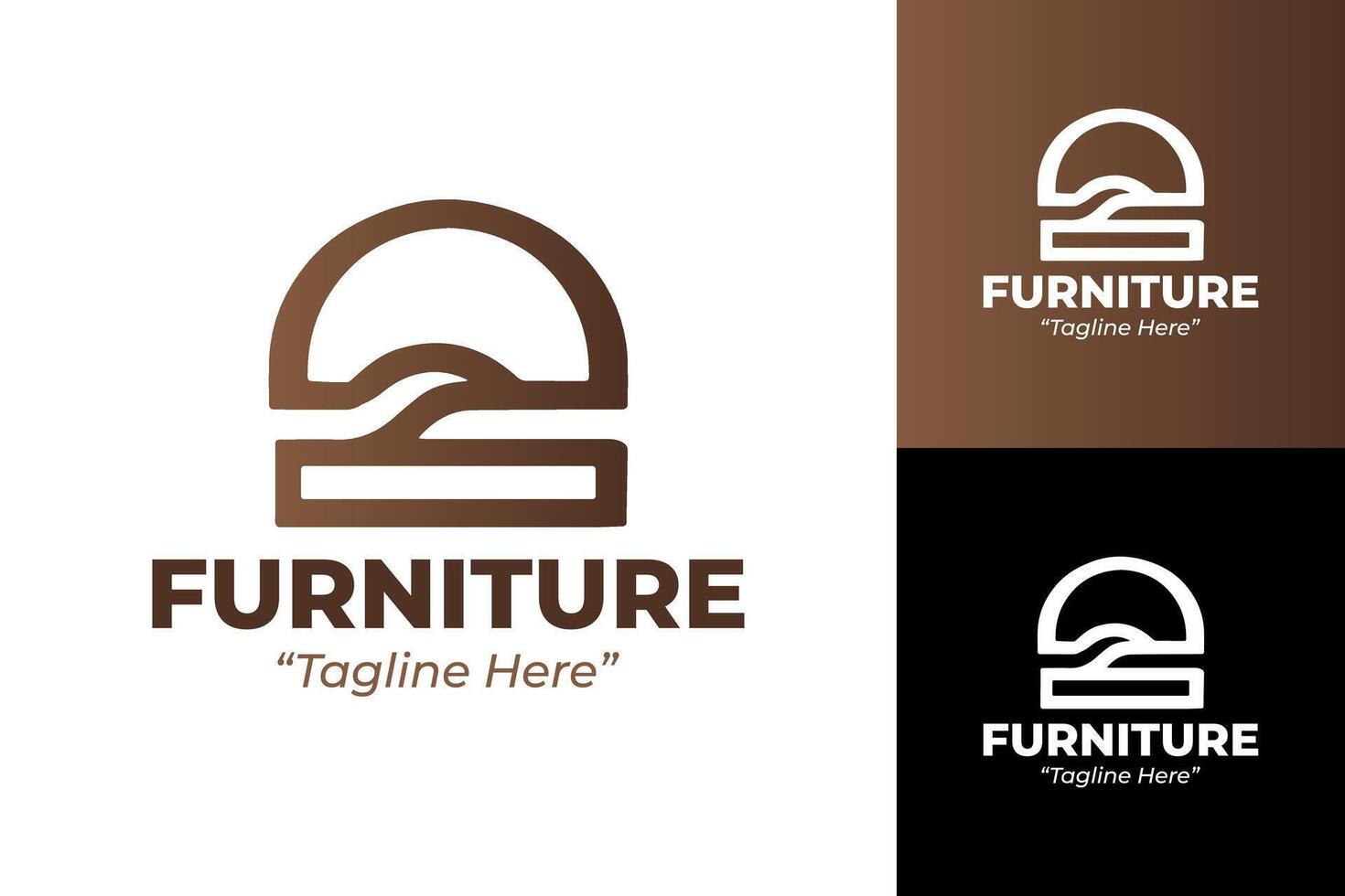 Rustic Brown Armchair Logo for Furniture Store with Classic Layout and Simple Circular Backdrop Design vector