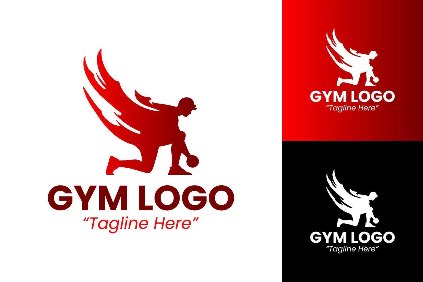 Creative Gym Logo Design with Red and Black for Active Lifestyle Branding vector