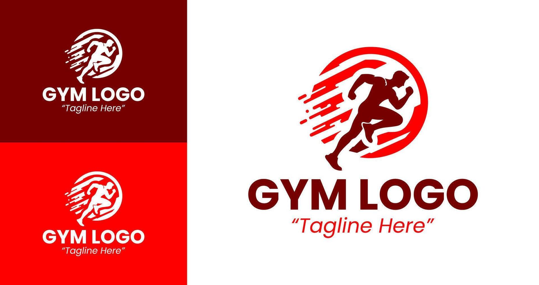 Modern Fitness Gym Logo with Red and Black Color Scheme for Branding vector