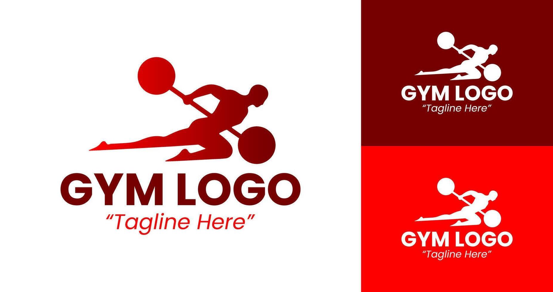 Bold Dynamic Gym Logo with Red and Black Color for Professional Fitness Branding vector