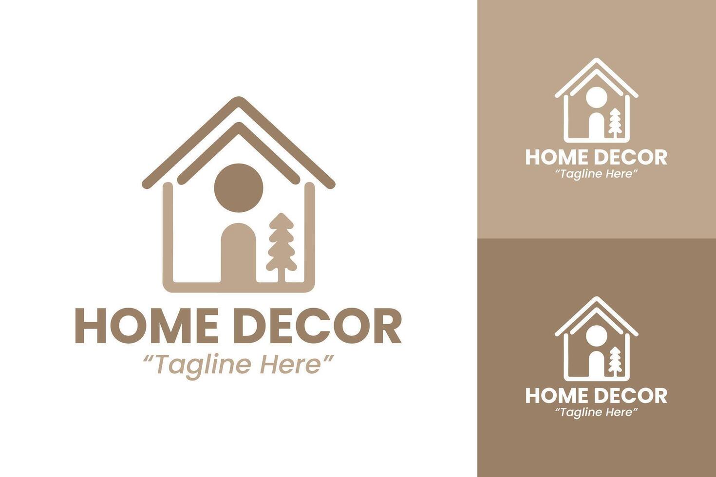 Modern Minimalist Home Decor Logos in Neutral and Beige Tones for Branding vector