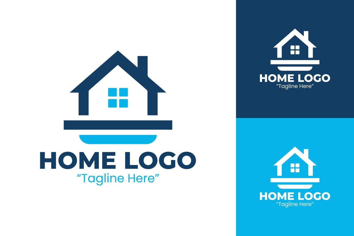 Minimalist Home Logo with Blue and White Shades for Professional Branding and Design vector