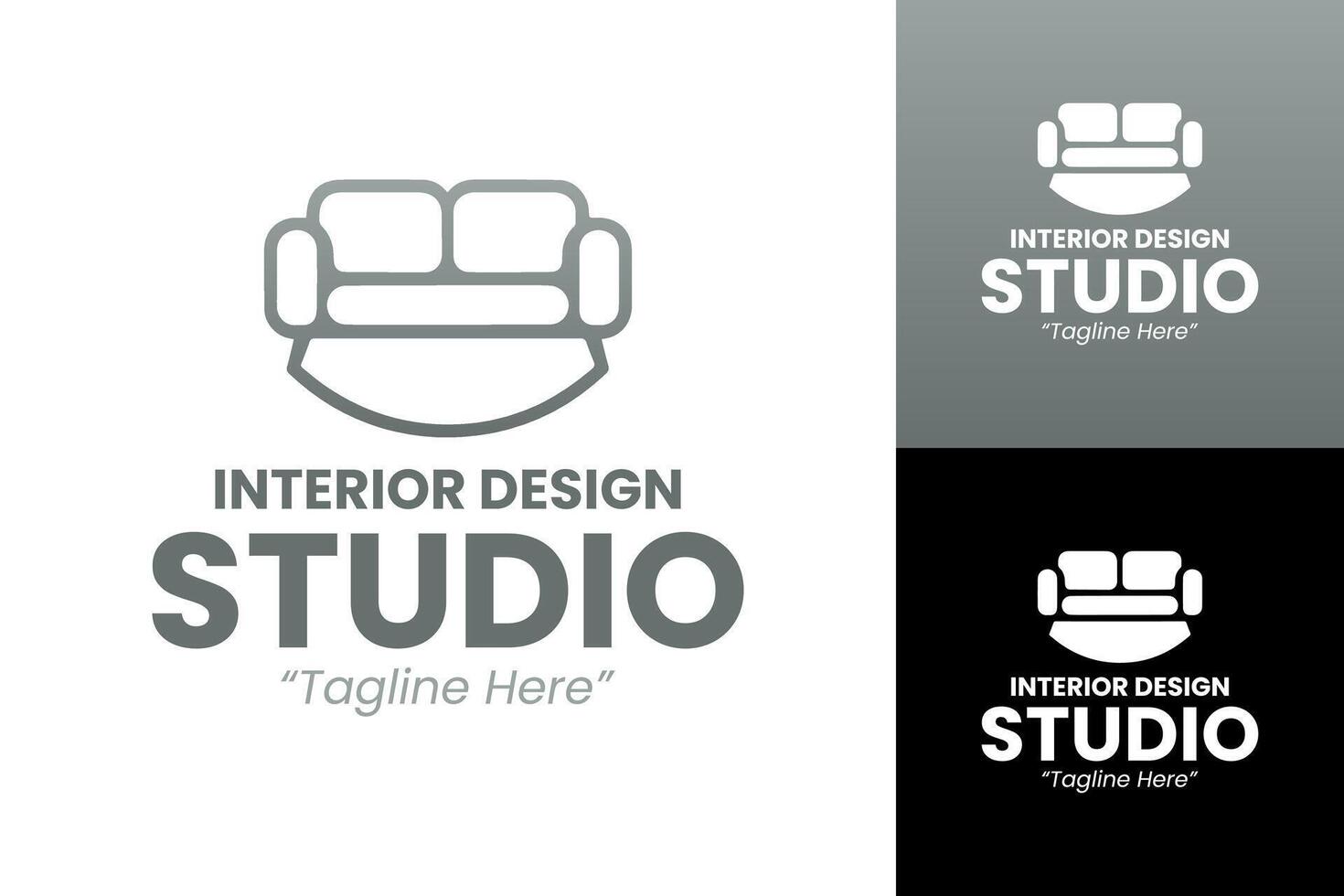Modern and Minimalist Interior Design Studio Logos for Home Decoration vector