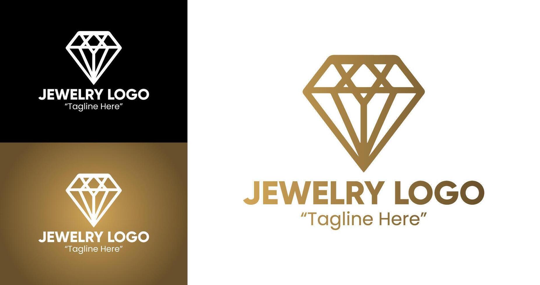 Elegant and Luxurious Diamond Jewelry Logo Designs for Branding and Identity vector