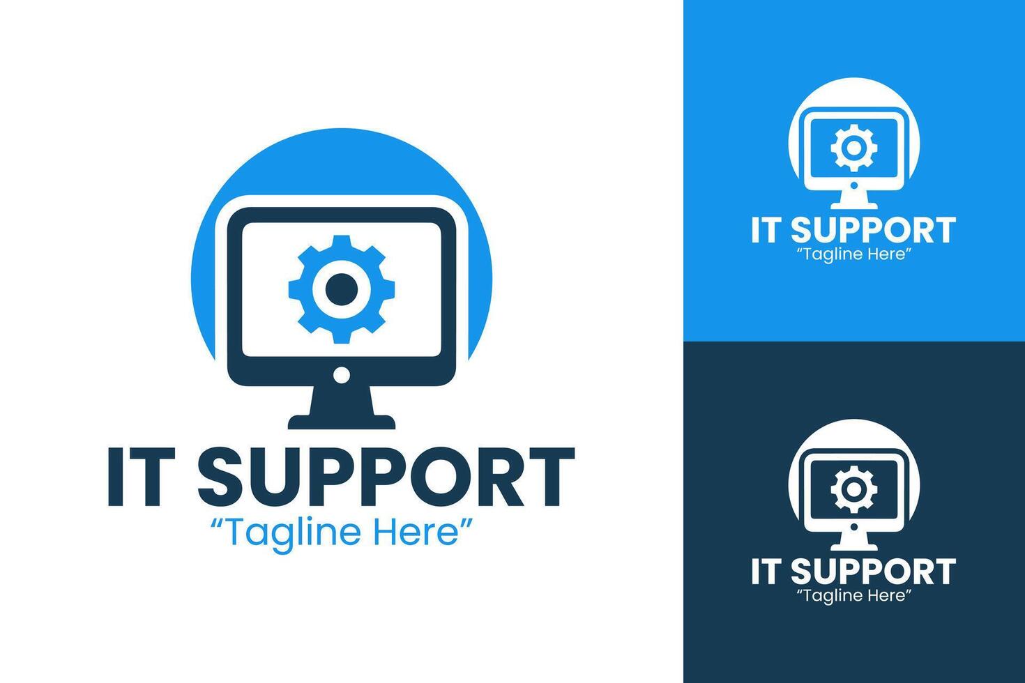 Professional IT Support Logo Design for Tech Solutions vector