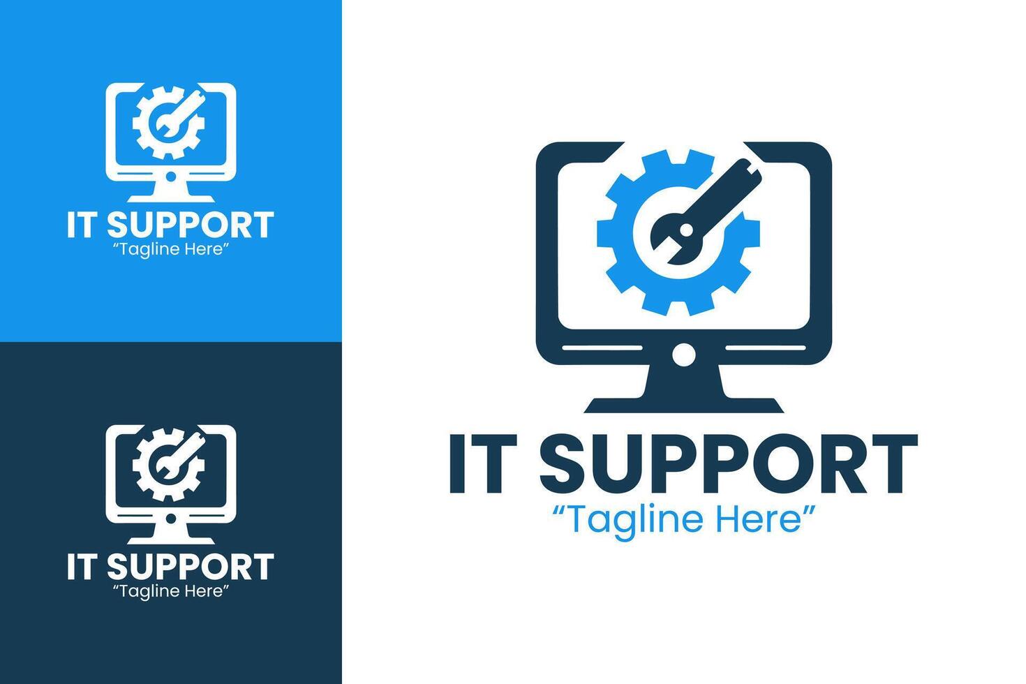 Sleek IT Support Logo for Technology and Service Companies vector